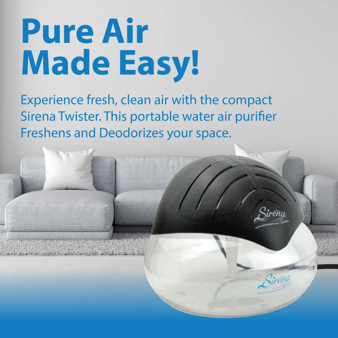 Sirena Twister Water Air Purifier with LED Night Light