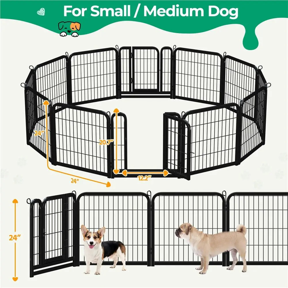 [Heavy Duty] Dog Playpen6/8/12/16 Panels Metal Pet Playpen