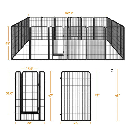[Heavy Duty] Dog Playpen6/8/12/16 Panels Metal Pet Playpen