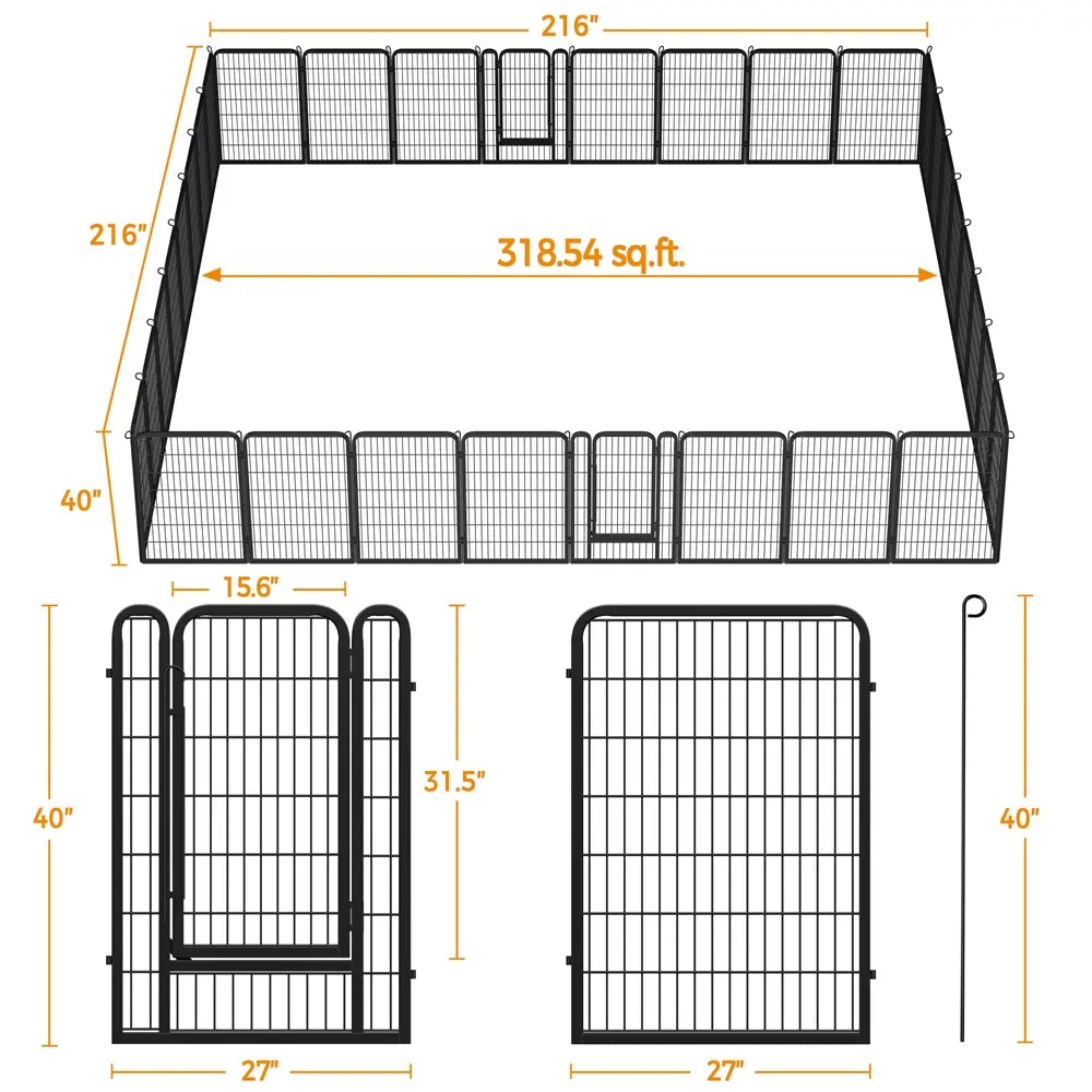 [Heavy Duty] Dog Playpen6/8/12/16 Panels Metal Pet Playpen