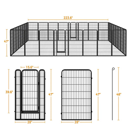 [Heavy Duty] Dog Playpen6/8/12/16 Panels Metal Pet Playpen