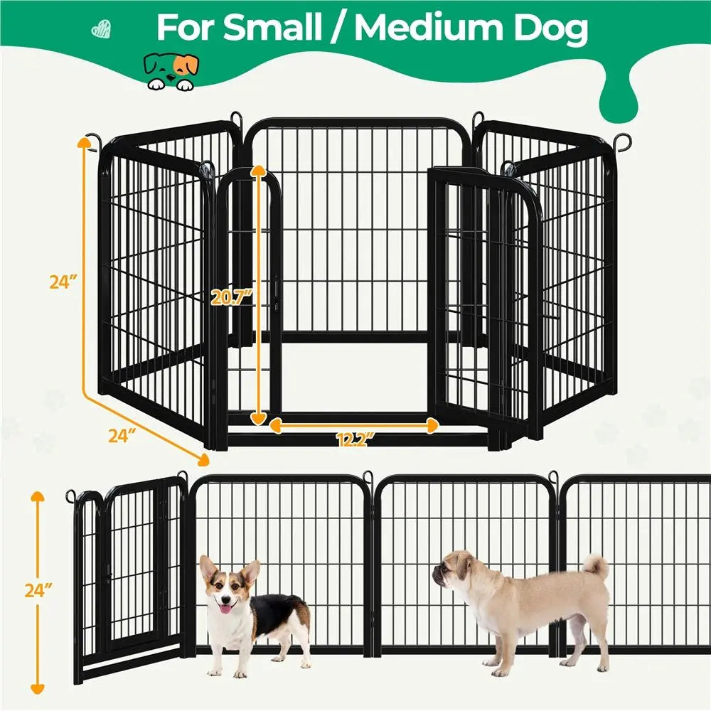 [Heavy Duty] Dog Playpen6/8/12/16 Panels Metal Pet Playpen