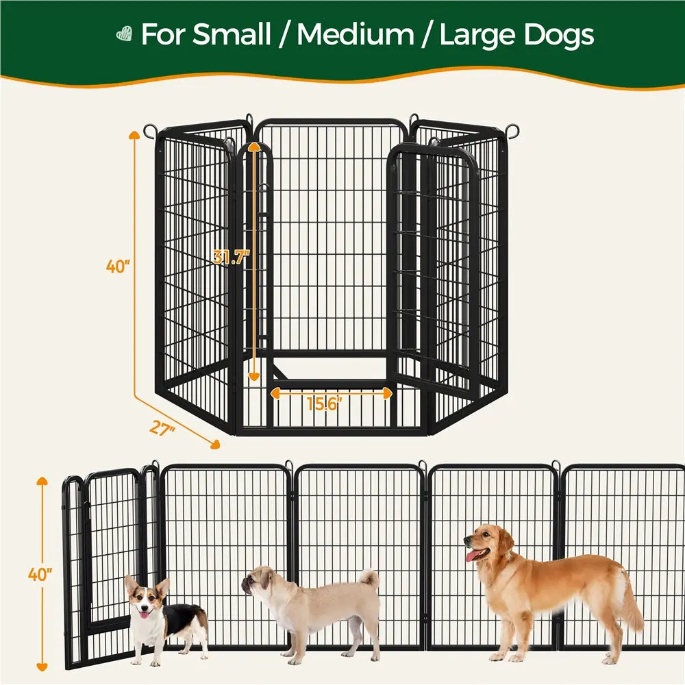 [Heavy Duty] Dog Playpen6/8/12/16 Panels Metal Pet Playpen