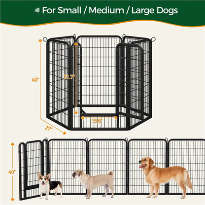 [Heavy Duty] Dog Playpen6/8/12/16 Panels Metal Pet Playpen