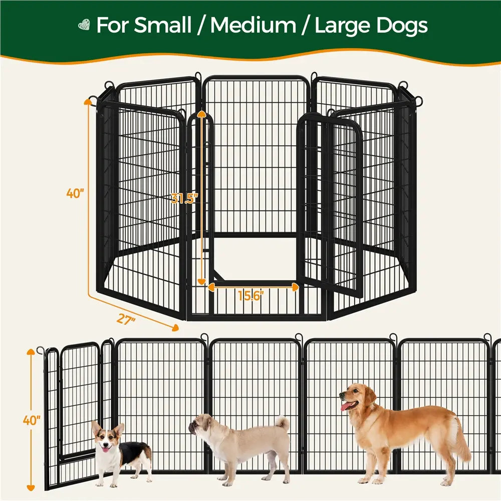 [Heavy Duty] Dog Playpen6/8/12/16 Panels Metal Pet Playpen