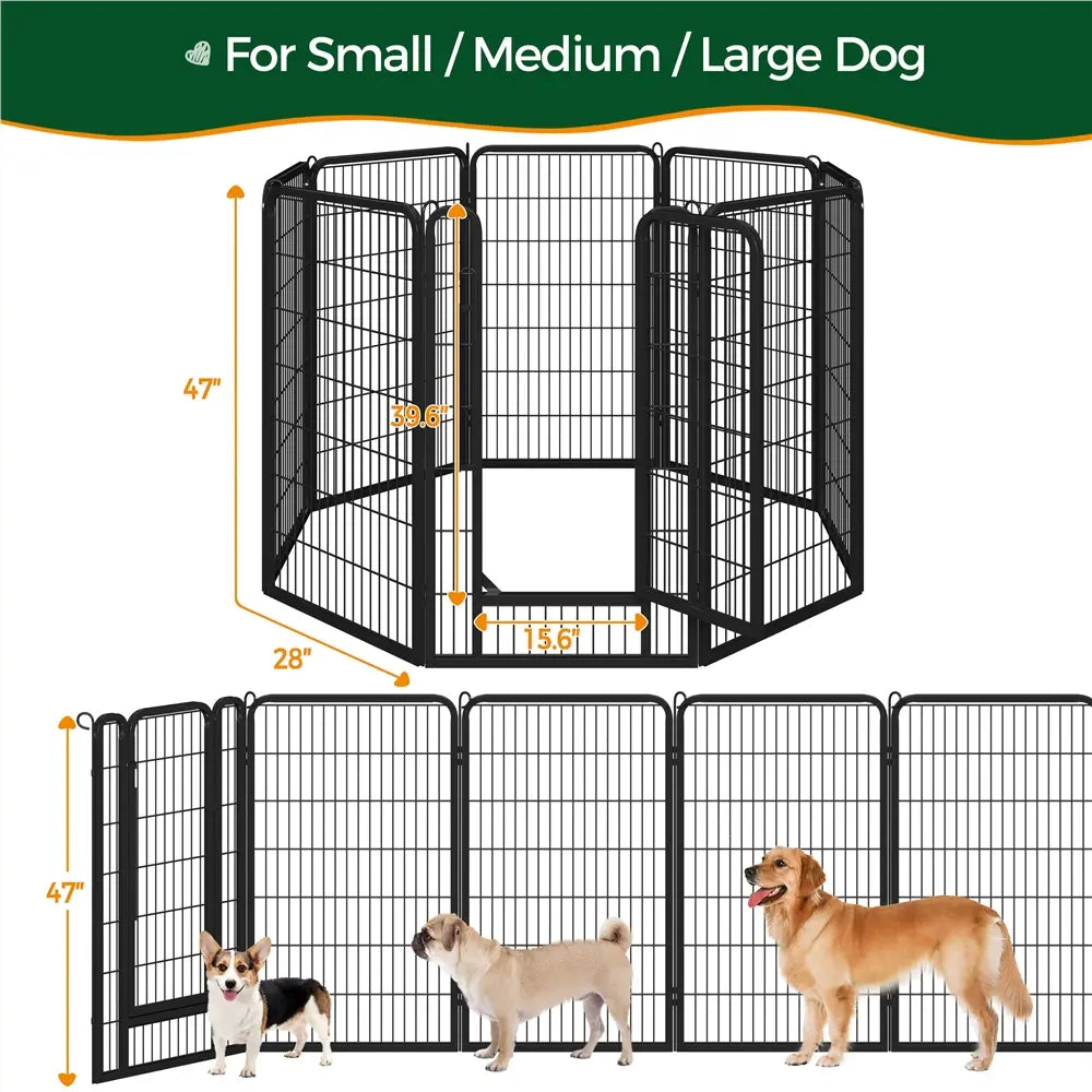 [Heavy Duty] Dog Playpen6/8/12/16 Panels Metal Pet Playpen