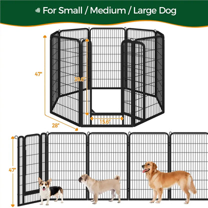 [Heavy Duty] Dog Playpen6/8/12/16 Panels Metal Pet Playpen