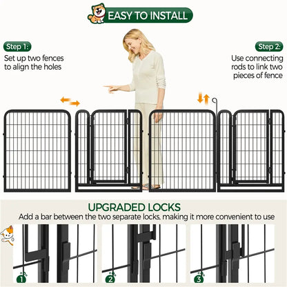 [Heavy Duty] Dog Playpen6/8/12/16 Panels Metal Pet Playpen