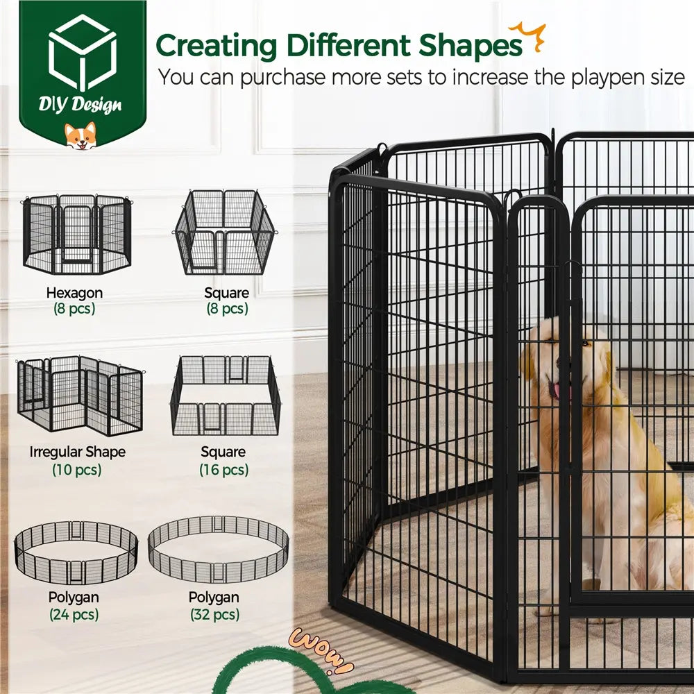 [Heavy Duty] Dog Playpen6/8/12/16 Panels Metal Pet Playpen