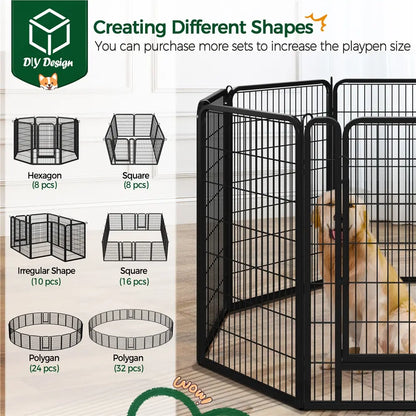 [Heavy Duty] Dog Playpen6/8/12/16 Panels Metal Pet Playpen